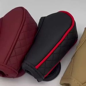 Car Shift Handle Cover PU Leather Non-Slip Wear-resistant Shift Knob Decoration Cover Universal Car Interior Accessories