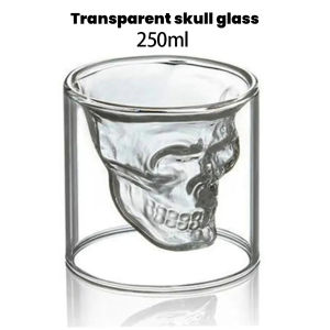 25-250ml Skull Shape Wine Glass Cup Creative Double Layer Transparent Glass Whiskey Glass Cocktail Glass