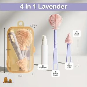 M&B Travel Baby Bottle Brush Set Portable Cleansing Travel Kit On the Go