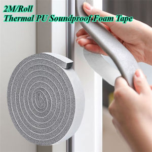2M/Roll Thermal PU Soundproof Foam Tape Self Adhesive Door and Window Windproof Sealing Strip
