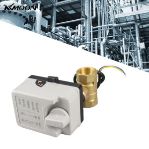 KKmoon Normally Closed Motorized Ball Valve 2 Way Electrical Ball Valve Brass ABS 1.6Mpa DC12‑24V for Ethylene Glycol Solution