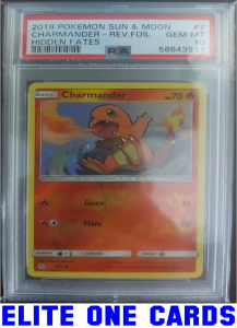 PSA 10 Charmander #007 REVERSE HOLO Hidden Fates Sun & Moon English (2019) - Pokemon Card GRADED