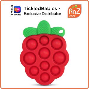 RaZberry Pop Silicone Teether - Red ( razbaby infant soother pacifier teething relief )