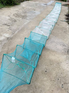 Lú bát quái 30x50cm chiều dài 10met - 22 Vành thép bọc nhựa ( bắt các loại cá ếch tôm ) MS 444.