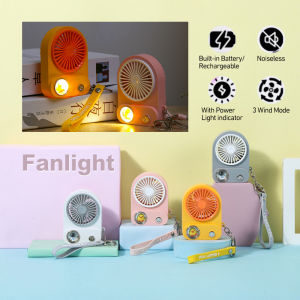 Multifungsi Kipas Angin Mini Portable Rechargeable Fan 3-Speed Adjustment Portable 2 IN 1 Cute Pocket Mini Fan Hand Held