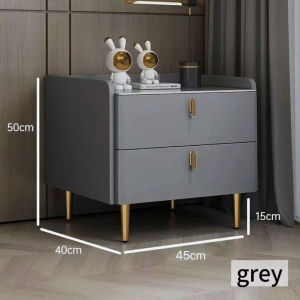 🔥Clearance | Last 2 Unit Bedside Table Solid Wood Stone Leather Simple Light Luxury Storage Side Cabinet Bedroom 床头柜 WCC