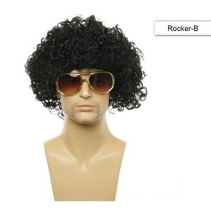Men Fantic Mullet Wigs for Men 70s 80s Costumes Mens Long Curly Fancy Party Accessory Cosplay Hair Wig Disco Party Wigs