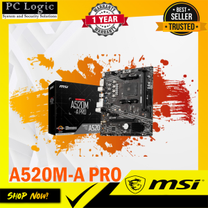MSI A520M-A PRO AM4 MOTHERBOARD / HDMI /SUPPORTS UP TO 4K RESOLUTION