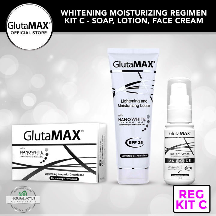 GlutaMAX Whitening Face & Body Moisturizing Regimen Kit C - 60g Soap ...