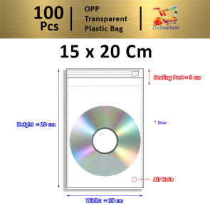 100 Pcs Transparent OPP Plastic Bag Plastik Beg Self Adhesive Resealable Sticker Bag Clear Transparent Packaging 113