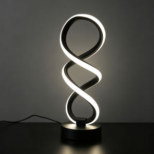 1pc Modern Spiral LED Bedside Table Lamp 3‑Color Dimmable Ambient Night Light Desktop Decor Ornament Holiday Gift Choice