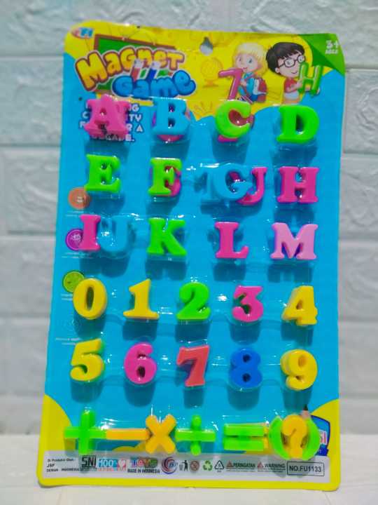 Angka Magnet,Huruf Magnet, Bermain Sambil Belajar 2in1 ,Angka Huruf ...