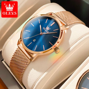 OLEVS watch for women sale original waterproof korean style elegant milanese steel strap ultrathin women casual watches set