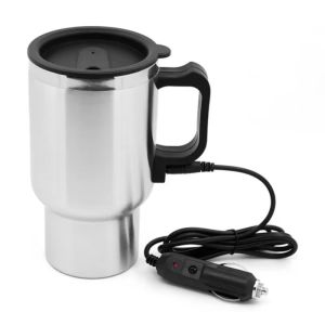 LINSBAYWU 12V Vehicle Heating Cup Stainless Steel Quick-Heat Car Water Warmer High quality With Lid Travel Heated Thermal Mug Camping