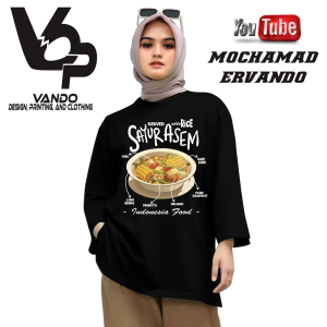 VANDO Kaos Lengan Panjang Kaos Makanan Sayur Asem Baju Distro Tangan Panjang T-shirt Longsleeve Atasan Pria Bahan Cotton Combed 30s