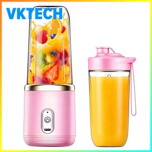 Wireless 6-Blade Portable Blender Bottle 400ml Rechargeable Juice Maker for Home Gym and Travel