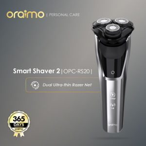 oraimo Alat Cukur Pintar Alat Cukur Elektrik Kumis Jenggot 5V Dual Ultra Thin Razor 3D Ipx7 Tahan Air Hitam OPC-RS20 Elektrik Pencukur Wajah Tubuh Tanpa Kabel Electric Shavers Tubuh Tanpa Kabel Alat Cukur Listrik Kumis Wajah Jenggot Portable Smart