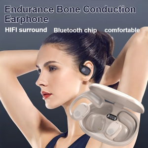 【99h Battery Life】 Endurance Bone Conduction Earphone High Sound Quality Comfortable Wear Over-Ear Bluetooth Headset