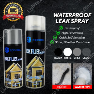 (450ML / 700ML) ROBOMAX Waterproof Spray  Multi-function Repair Leaking Ready Stock Semburan Kalis Air Black White Grey Clear