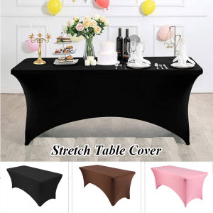 Stretch Table Cover Elastic Fitted Rectangular Linen Dustproof Reusable Salon Spa Event Dining