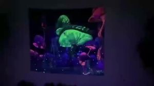 ผ้าพื้นหลังการปรับปรุงบ้านเช่า สไตล์ไซเบอร์พังค์ ผ้าแขวนเรืองแสงรูปหัวกะโหลก ตกแต่งผนังห้องเล่นเกม ผ้าคลุม