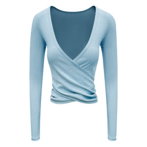 2026 Hot Sale [ Shipped from China ] Yoga Clothes for Women 2026 New autumn wrinkle-resistant style v Collared fitness wear sports outdoor Pilates long-sleeve cover-up top B3