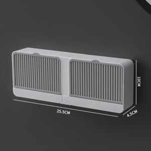 Self Adhesive Soap Holder Container Creative Wall Mounted Holder Drain Box Kitchen Bathroom Toilet On The Wall Organizer