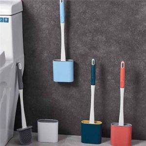 Dream Hunter Soft Toilet Brush with Long Handle Wall-Mounted Silicone Cleaning Brush Holder Set Clean Tool Durable Bathroom Dropshipping 2024