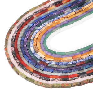 30 Cái/túi Hạt Đá Tự Nhiên Hạt Ống Vuông Ngọc Bích Thạch Anh Mã Não 4X13Mm Thạch Anh Tím Mắt Hổ Hạt Spacer Amazon Để Làm Trang Sức Vòng Tay Tự Làm Bông Tai Vòng Cổ (40Cm)