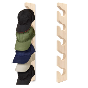 Wall-mounted Cap Display Rack Solid Wood Organizer Holder for Bedroom Closet Dresser