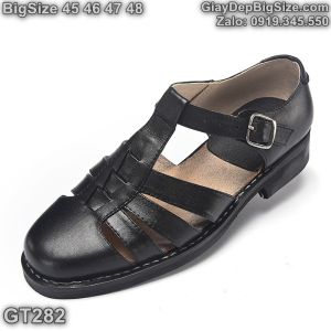 Giày rọ da thật (lót trong da heo đế khâu) cỡ lớn 45 46 47 48 cho nam chân to. Big size leather shoes for wide feet