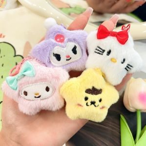 Cute Sanrio Plush Keychain for Children Hello Kitty Pendant Kuromi Cinnamoroll Cartoon Key Chain Backpack Decoration Gifts for Girl Toy