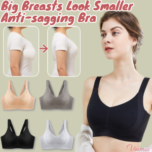 Womens Anti-Sagging Seamless Bra Large Size Adjustable Underwear Thin Seamless Brassiere Lingerie