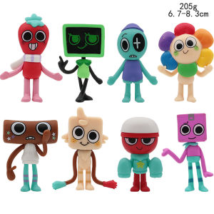 8Pcs/set Dandys World PVC Action Figures Game Dandy World Horror Robot Sunflower Figurine Dolls Decoration Kids Toy Gift