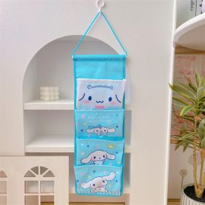 Sáng Tạo Kawaii Girl Sanrioed Treo Tường Túi Bảo Quản Hoạt Hình Kuromi Cinnamoroll Nhiều Phòng Túi Pochacco Túi Sundry
