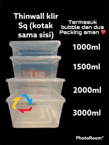 THINWALL KOTAK THINWALL KLIR ISI 25 SET 1000ML 1500ML 2000ML 3000ML TERMURAH