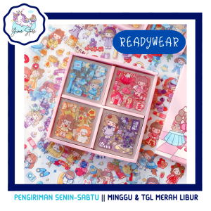 YUME SHOP - 1 lbr Stiker 2D Waterproof Sticker Botol Viral Diary Scrapbook DIY PET Lucu Aesthetic