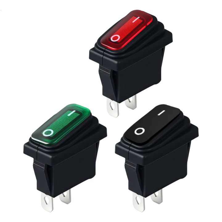 Industrial Waterproof On/Off Rocker Switches 2 Poles 250V 16A Flat ...