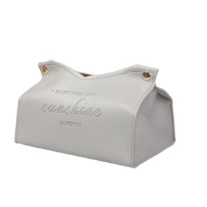 YANGS Solid Color Tissue Box PU Leather Multi-purpose Napkin Holder Waterproof Storage Case Tissue Paper Storage Bag Car
