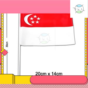Wholesale 100PCS Singapore National Day Singapo Flag with Pole 14x21cm/20x28cm Bulk Hand Flag for School Eve