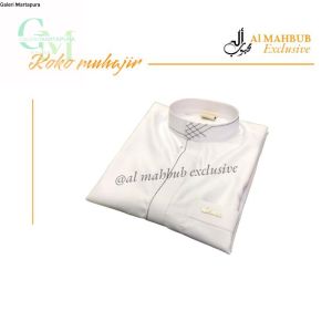 Koko Muhajir Baju Koko Pria Lengan Panjang Bahan Polyester Al Mahbub Exclusive