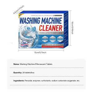 Washing Machine Cleaner High Efficiency Detergent Effervescent Tablet Cleaner Tub Cleaner 洗衣机泡腾片 24pcs/BOX