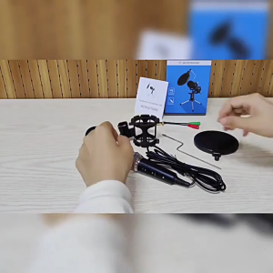 Professional Quality Condenser Mic Kit with Stand for Karaoke Recording Broadcasting Compatible for Multiple Devices