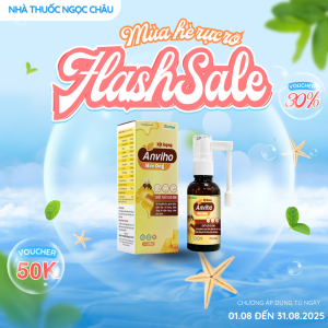 Xịt họng Anviho hỗ trợ giảm ho đờm đau rát họng khản tiếng do viêm họng viêm phế quản Chai 30ml