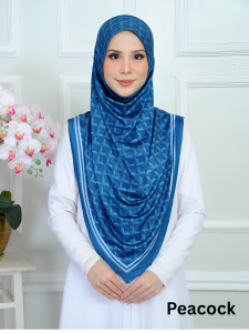 ⭐ Hijab Instant Sarung Printed Korean Mosscrepe Shining Effect Ironless Tudung Sarung Soft Awning