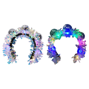 Mirror Disco Balls Hairband for Adult 70s Cosplay Party Novelty Headband Theme Event Celebration Headpiece Party Props