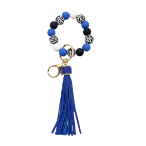 Beaded Bracelet Keychain Wristlet Tassels Key Jewelry Beads Key Holder Beaded Bag Pendant Suitable for Women Girls