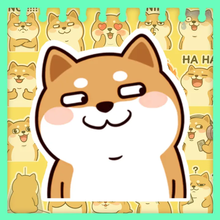 Sticker Bư mặt ngáo - hình dán shiba set 20 hình dán trang trí sổ tay ...