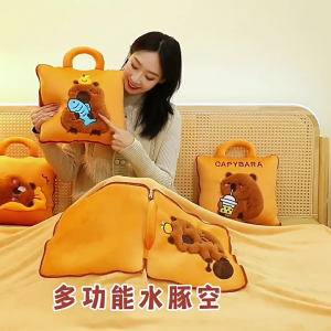 Capybaras Pillow Quilts Double-use Cushions Spring and Summer Office Naping Pillow Gift Cushions Folding Air Conditioning
