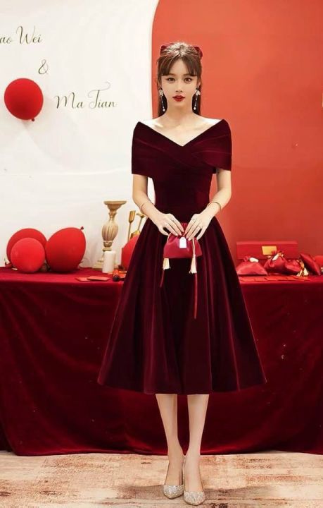 Mua Hàng có sẵn Loli DressĐầm Nữ Cổ Tàu Trễ Vai Đính Cườm Hàng Quảng Châu  Siêu Đẹp - Yeep